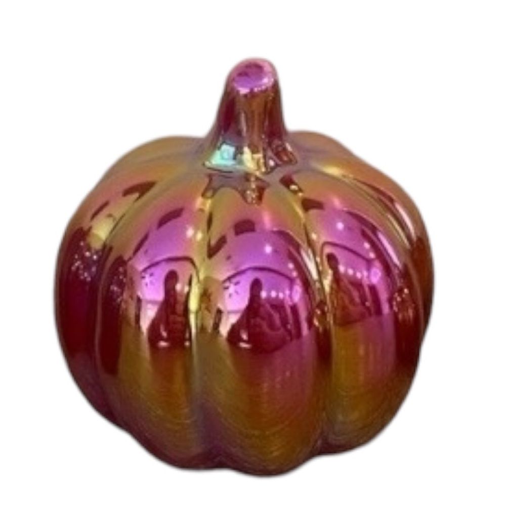 3 Iridescent Target Bullseye Pumpkins - Picture 10 of 14